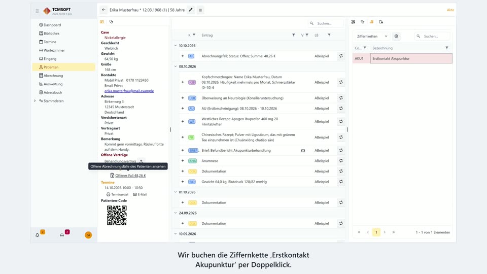Video 21: Einen Abrechnungsfall anlegen