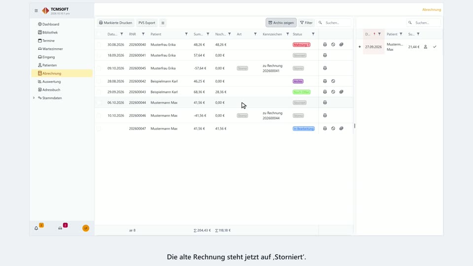 Video 27: Storno, Korrektur und Ausfallrechnung
